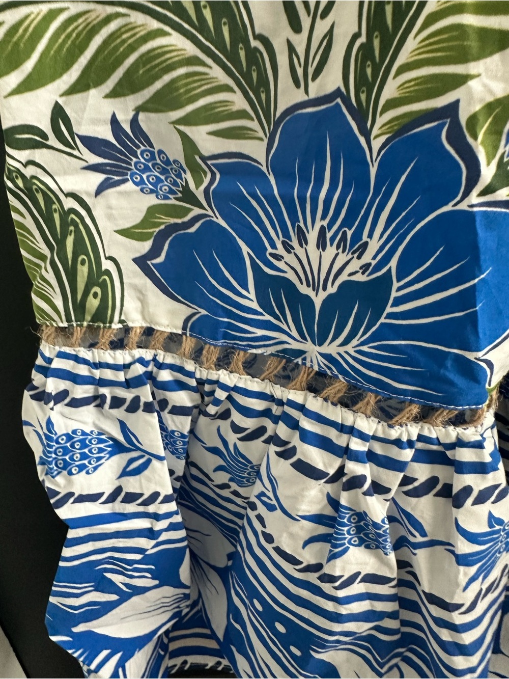 FARM Rio Blue & Green Floral Tie-Shoulder Midi Dress - Picture 6 of 8